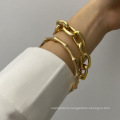 Women's retro coin multi-layer jewelry set, all-match bamboo chain creative bracelet